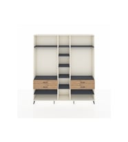 Arges Dolap 11 Raflı 4 Çekmeceli 2 Askılı 220x30x243 Aytaşı-Antrasit/Çam
