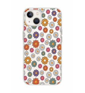 Iphone 14 Plus Uyumlu Çiçek Desenli Şeffaf Telefon Kılıfı