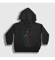 Presmono Unisex Çocuk Siyah Rainbow Pilot Airplane Uçak Kapüşonlu Sweatshirt 410792tt