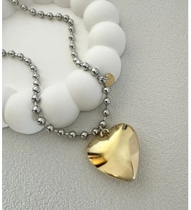 Gold kalp kolye