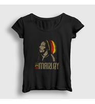 Presmono Kadın Siyah Rasta Bob Marley T-Shirt 265590tt