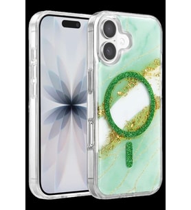 Onegif iPhone 17 Lotus Simli Magsafe Kapak - Yeşil