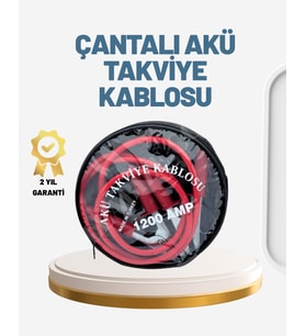 1200A Güçlü Akü Takviye Kablosu 2m Büyük Maşalı Acil Yardım
