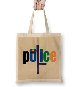 Police Gift İdea Funny Saying Quote Bez Çanta Uzun Saplı