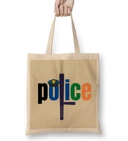 Police Gift İdea Funny Saying Quote Bez Çanta Uzun Saplı