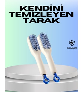 Kendini Temizleyen Ergonomik Saç Tarağı – ABS Gövde, Silikon Diş