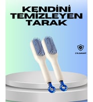 Kendini Temizleyen Ergonomik Saç Tarağı – ABS Gövde, Silikon Diş