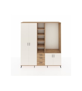 Hyperion Dolap 13 Raflı 3 Çekmeceli 4 Kapaklı 220x44x243 Çam-Aytaşı/Çam