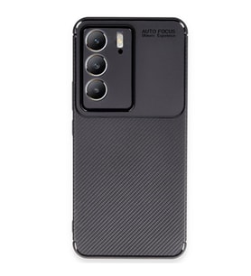 Realme C75 4g Kılıf Karbon Silikon Case Kapak (Siyah)