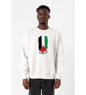 Watermelon Palestine Flag Beyaz Erkek 2ip Sweatshirt
