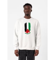 Watermelon Palestine Flag Beyaz Erkek 2ip Sweatshirt