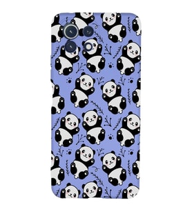 Xiaomi Mi 11 Lite Uyumlu Lansman Kılıf Panda Tasarımlı İçi Kadife Kapak-Lila (Şeffaf)