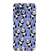 Xiaomi Mi 11 Lite Uyumlu Lansman Kılıf Panda Tasarımlı İçi Kadife Kapak-Lila (Şeffaf)