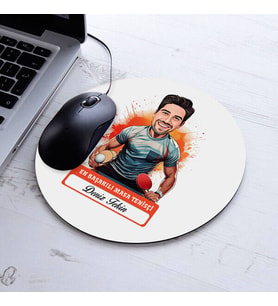 Kişiye Özel Hediye Karikatürlü En Yakışıklı Masa Tenisçisi Mousepad