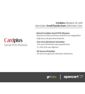 OpenCart - Card Plus Sanal POS Modülü