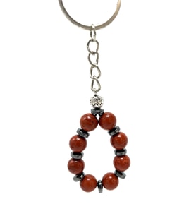 SERTİFİKALI Kırmızı Jasper Doğal Taş Anahtarlık 8mm