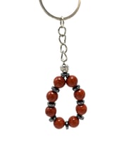 SERTİFİKALI Kırmızı Jasper Doğal Taş Anahtarlık 8mm