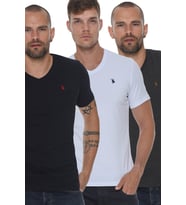 Dewberry Erkek Pamuklu V Yaka Tişört 3'lü Set Antrasit-Beyaz-Lacivert T8568 Günlük Giyim, Hafta Sonu Kombini