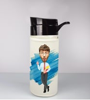 Kişiye Özel Karikatür Tasarım Özel Koruma Kılıflı Cam Matara 96004