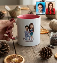 Kişiye Özel Karikatürlü Evlenme Teklifi Sevgililer Kupa Bardak Sevgililer Günü Hediyesi