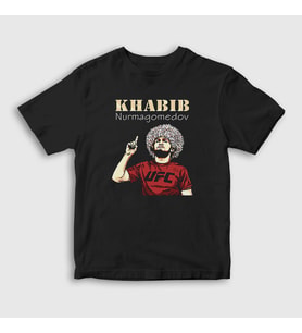 Presmono Unisex Çocuk Siyah Ufc Khabib Nurmagomedov T-Shirt 313137tt
