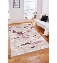 Mürdüm Vintage Kaymaz Taban Makinede Yıkanabilir Halı NU007 - 100 x 160 cm
