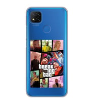 Xiaomi Redmi 9C / 10A Uyumlu Breaking Bad Gta Tasarımlı Şeffaf Telefon Kılıfı