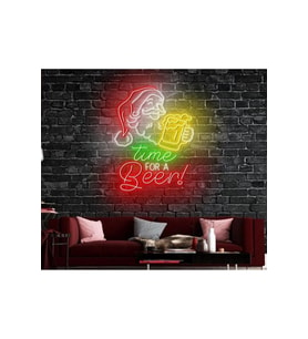 time FOR A Beer! Yazılı ve Şekilli Neon Tabela