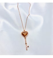 Rose Anahtar Model Gümüş Kolye Özel Gün Hediyesi