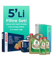 BOSCH Volvo S90 2.0 Dizel D5 Filtre Bakım Seti Castrol Motor Yağlı (2016-2022) 5 Li