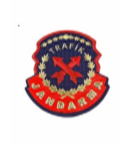 Jandarma Trafik Kol Arması 3d,  Yeni Model Tip Cırtlı, Standart Ölçü, (Çok Renkli)