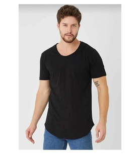 The One Erkek Pis yaka Oval Kesim Basic T-Shirt
