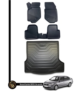 Renault Symbol 2013+ 4 3D Havuzlu Paspas + Bagaj Havuzu İkili Set