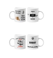 Avukat/Lawyer Hukukçu Temalı Hediyelik Dörtlü Beyaz Seramik Kupa Seti-4-DÖRTLÜ