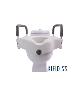 Kifidis Destekli Kulplu Kolçaklı Klozet Yükseltici Tuvalet Yükseltme Aparatı