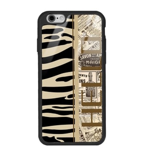 iPhone 6 Plus Uyumlu Zebra Gazete Tasarımlı Glossy Telefon Kılıfı
