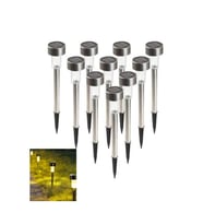 Metal Kasa 10 ADET Günışığı LED Güneş Enerjili Balkon ve Bahçe Aydınlatması Solar Saplamalı Led 30cm
