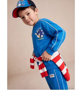 LCW Kids Mavi Sonic Baskılı Erkek Çocuk Eşofman Takım