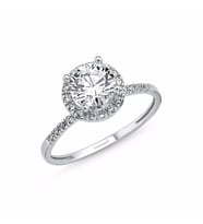 Beyaz Altın Tektaş Yüzük 1.00 karat Zirconia (Çok Renkli)
