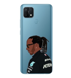 Oppo A15 / A15S Uyumlu Lewis Hamilton Desenli Şeffaf Telefon Kılıfı