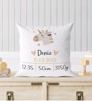 BK Gift Yeni Doğan Bebek Doğum Panosu Yastık - Model 4