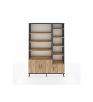Arges Dolap 10 Raflı 3 Kapaklı 132x30x195 Antrasit-Çam/Çam