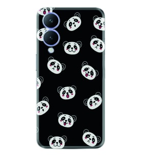 Vivo Y17S Kılıf Silikon Desen Özel Seri Panda Suratları 1773