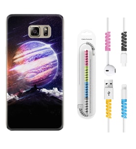 Samsung S7 Edge S20 Fe Plus Ultra S21 S22 Kılıf Kablo Koruma Spiral Silikon Super Planet 1797