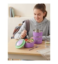PASLANMAZ ÇELİK 3 KATLI LUNCH BOX 660+400+400ML SEFER TASI YEMEK KUTUSU