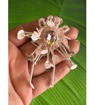 7X4 CM TAŞ VE BONCUKLU AÇIK PEMBE BROŞ YAKA İĞNESİ TÜRBAN İĞNESİ