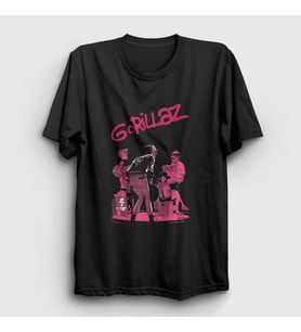 Presmono Unisex Siyah Stage Gorillaz T-Shirt 54998tt