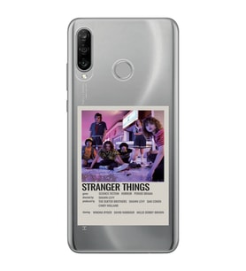 Huawei P30 Lite Uyumlu Stranger Things Minimalist Poster Desenli Şeffaf Telefon Kılıfı