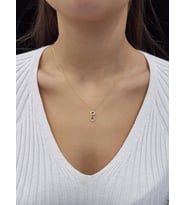 Zirkon Taşlı 18K Altın Kaplama Gümüş Kolye (Karışık)
