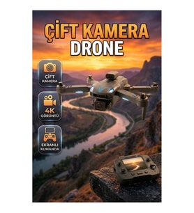 Çift Kameralı Drone – Ekranlı Uzaktan Kumanda ile Havadan Çekim